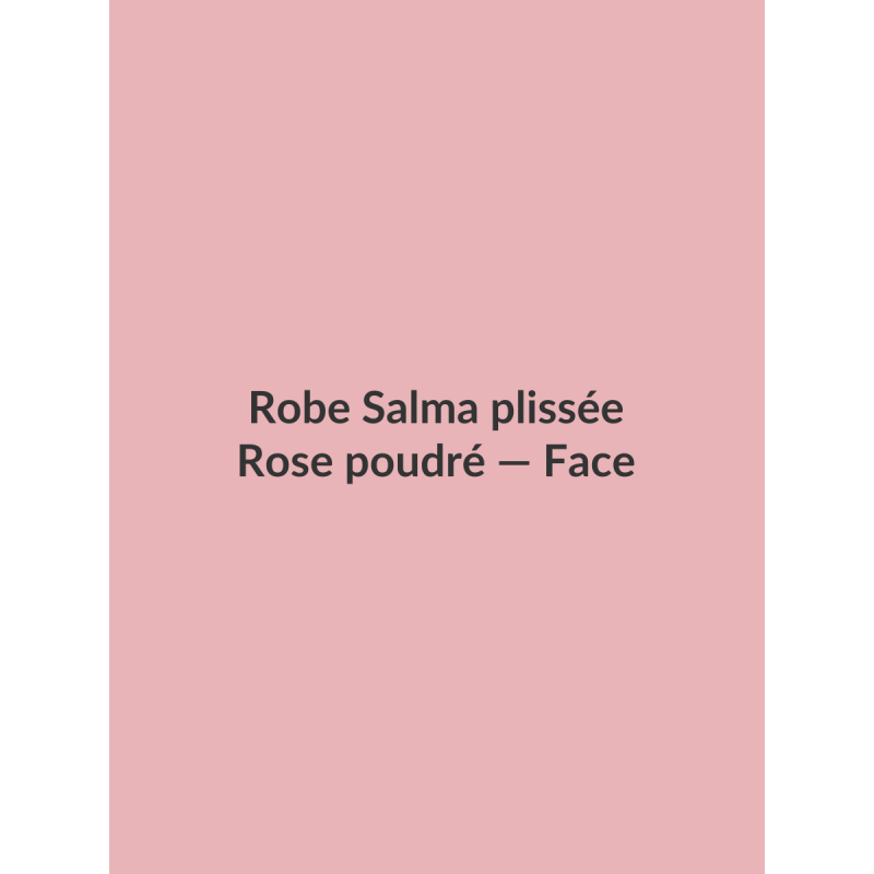 Robe Salma plissée — Rose poudré, vue face