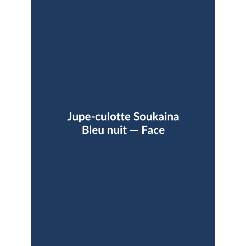 Jupe-culotte Soukaina — Bleu nuit, vue face