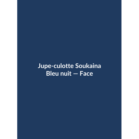 Jupe-culotte Soukaina — Bleu nuit, vue face
