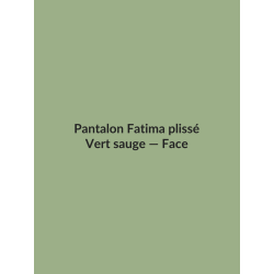 Pantalon Fatima plissé — Vert sauge, vue face