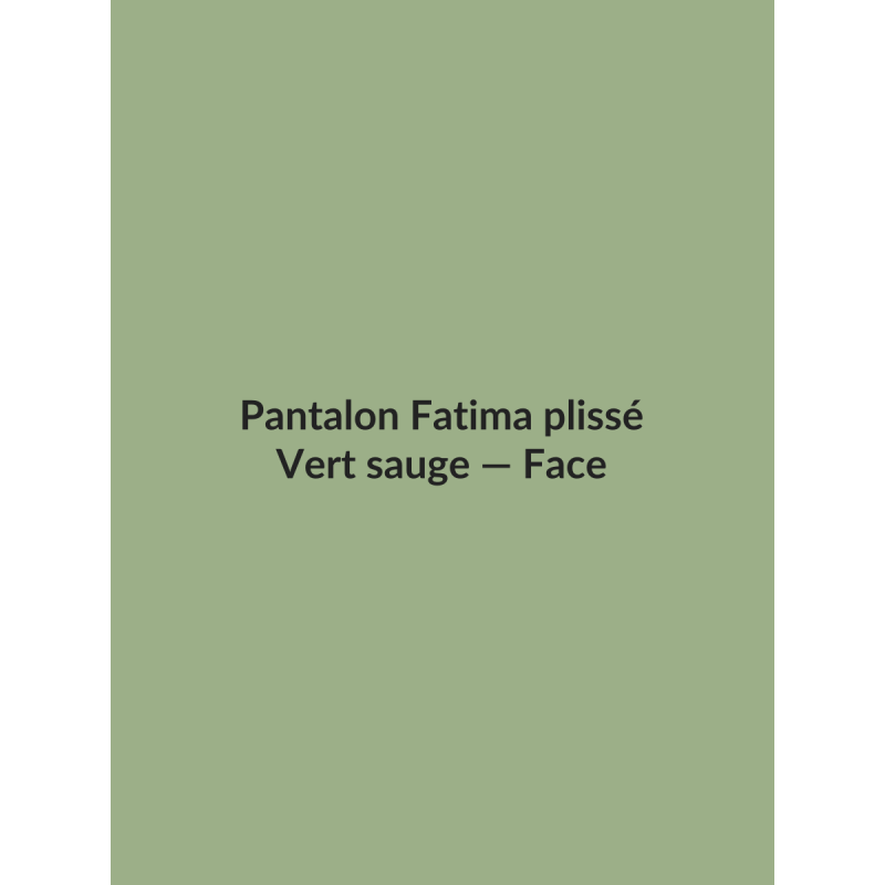 Pantalon Fatima plissé — Vert sauge, vue face