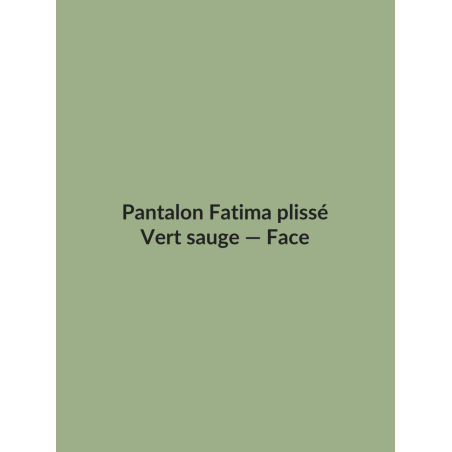 Pantalon Fatima plissé — Vert sauge, vue face