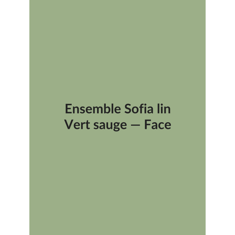 Ensemble Sofia lin — Vert sauge, vue face
