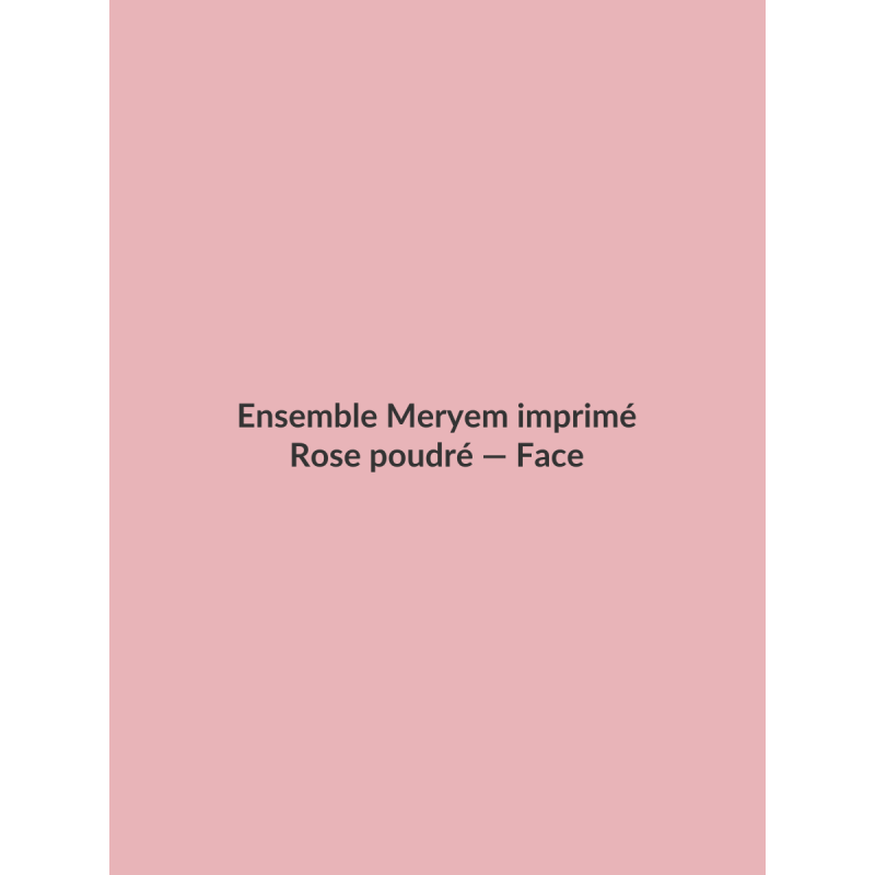 Ensemble Meryem imprimé — Rose poudré, vue face
