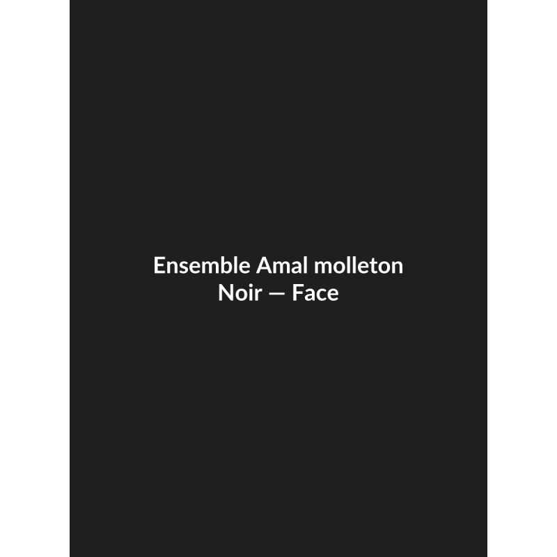 Ensemble Amal molleton — Noir, vue face