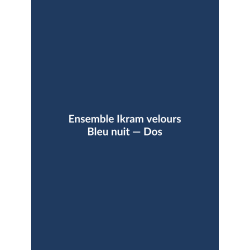 Ensemble Ikram velours — Bleu nuit, vue dos
