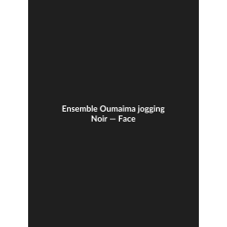 Ensemble Oumaima jogging — Noir, vue face