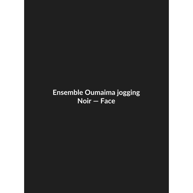 Ensemble Oumaima jogging — Noir, vue face