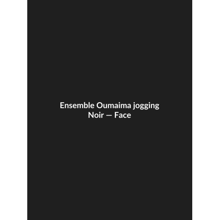 Ensemble Oumaima jogging — Noir, vue face