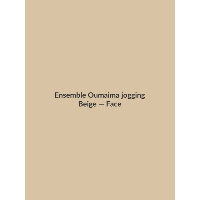 Ensemble Oumaima jogging — Beige, vue face