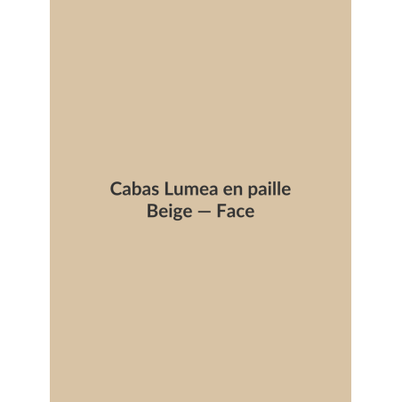 Cabas Lumea en paille — Beige, vue face