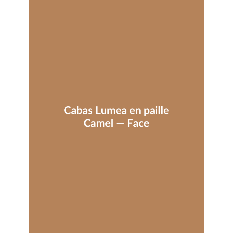 Cabas Lumea en paille — Camel, vue face
