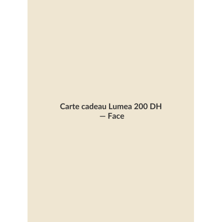 Carte cadeau Lumea 200 DH, face