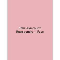 Robe Aya courte — Rose poudré, vue face