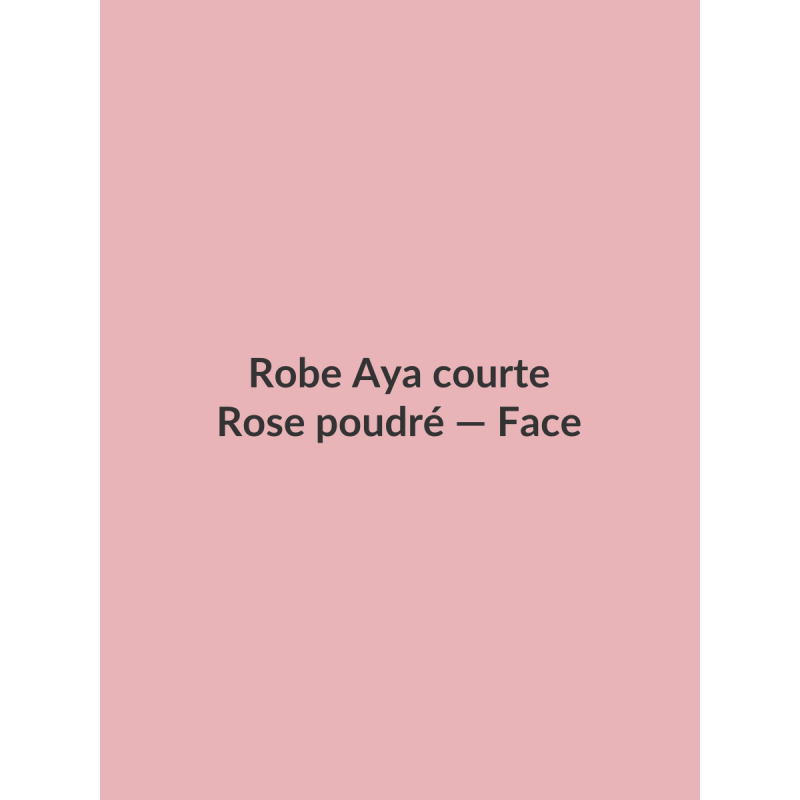 Robe Aya courte — Rose poudré, vue face