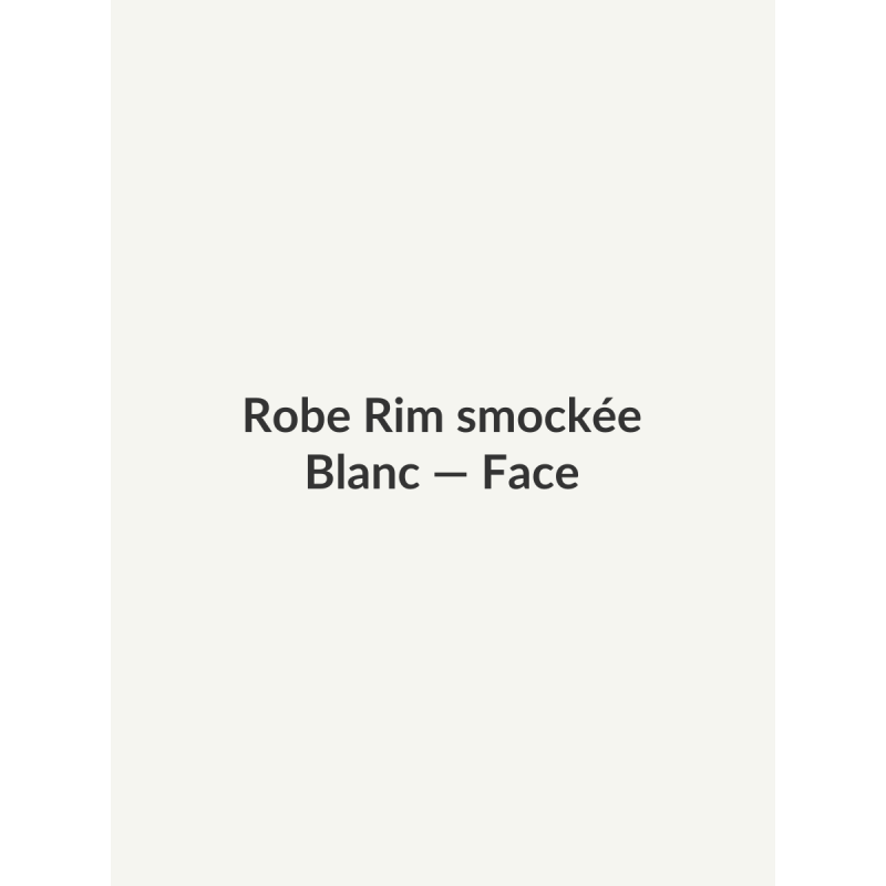 Robe Rim smockée — Blanc, vue face