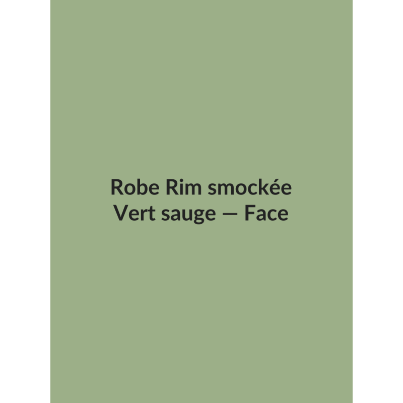 Robe Rim smockée — Vert sauge, vue face