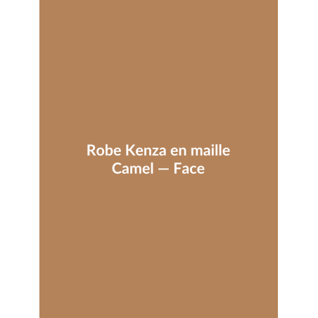 Robe Kenza en maille — Camel, vue face