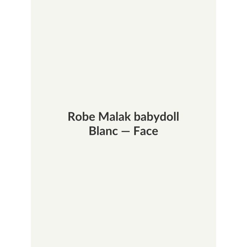 Robe Malak babydoll — Blanc, vue face