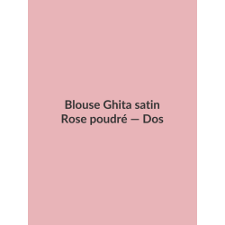 Blouse Ghita satin — Rose poudré, vue dos