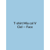 T-shirt Mia col V — Ciel, vue face