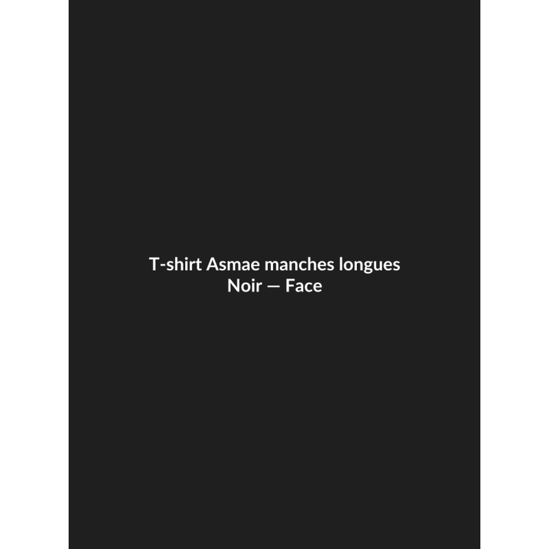 T-shirt Asmae manches longues — Noir, vue face